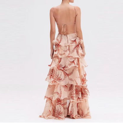 Aurora Bohemian Butterfly Tie-Back Maxi Dress