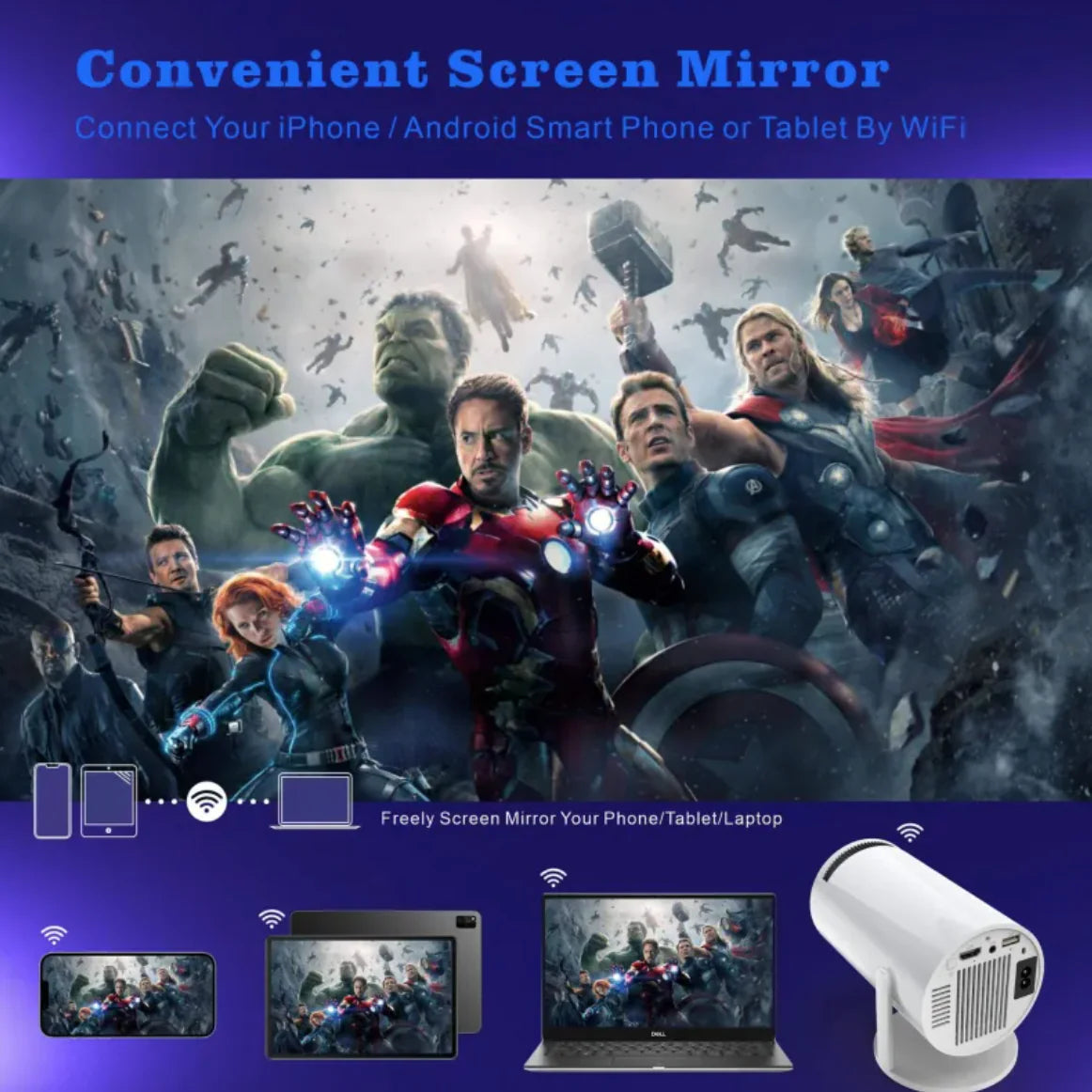 4K Bluetooth Mini Projector