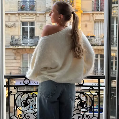 Luxe Fuzzy Off-Shoulder Sweater