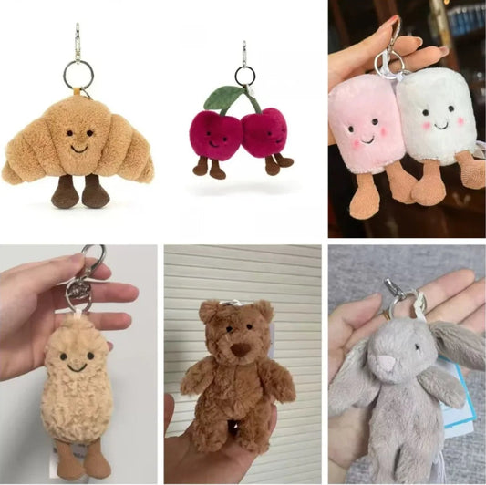 Jelly Plush Bag Charm Keychain – Soft & Cute Accessory