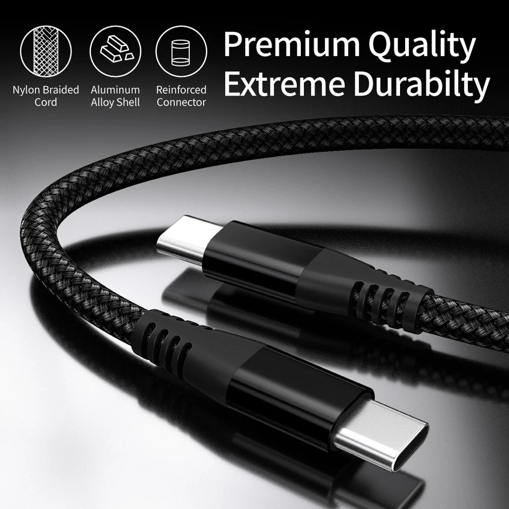 Experience Lightning-Fast Charging with the 60W USB C to USB Type C Cable - Perfect for MacBook, Samsung, Xiaomi, and Huawei (1M/2M/3M Options)