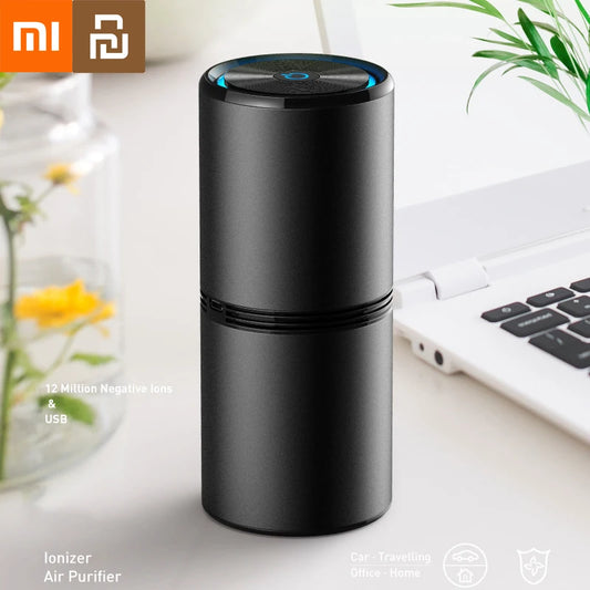 Xiaomi Youpin Car Air Purifier – USB Negative Ion Freshener, Low-Noise Deodorizer & Smoke Odor Remover