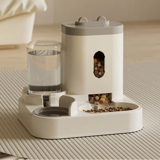 Revolutionary Automatic Pet Feeder and Water Fountain - Large Capacity Dog and Cat Food Bowl for Effortless Feeding and Hydration