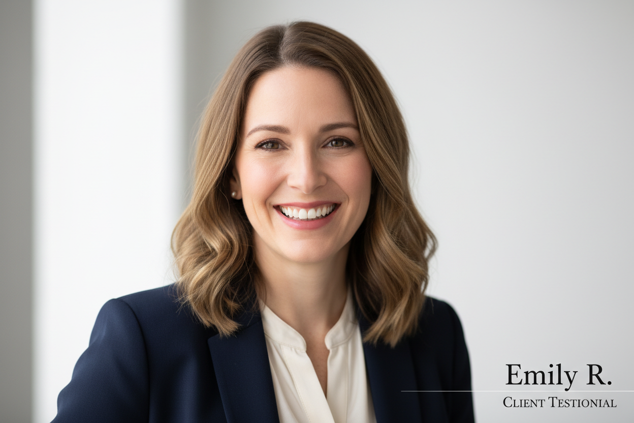 testimonial image of a woman named emily r.